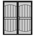 72 in. x 80 in. Universal/Reversible Hinging Black Surface Mount Steel Security Door with Expanded Metal Screen