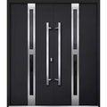1755 72 in. x 80 in. Right-hand/Inswing Tinted Glass Black Enamel Steel Prehung Front Door with Hardware