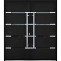 1105 72 in. x 80 in. Left-Hand/Inswing Clear Glass Black Enamel Steel Prehung Front Door with Hardware