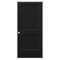 36 in. x 80 in. Monroe Black Painted Right-Hand Smooth Solid Core Molded Composite MDF Single Prehung Interior Door