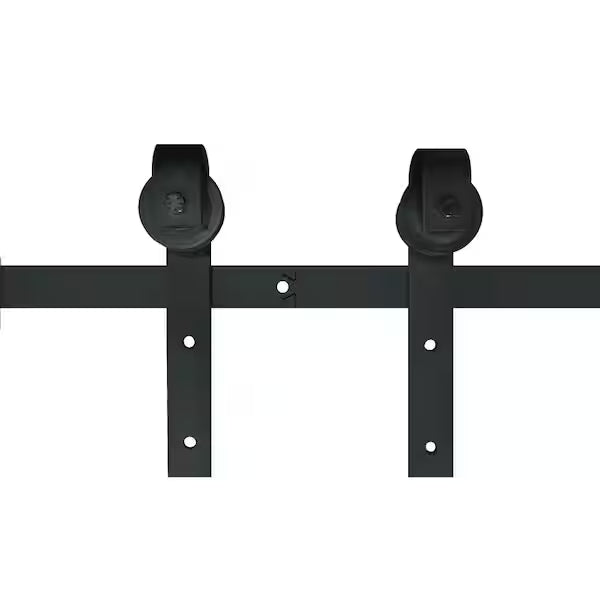 79 in. x 2.5 in. Black Metal Barn Door Sliding Door Hardware Kit