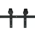 79 in. x 2.5 in. Black Metal Barn Door Sliding Door Hardware Kit