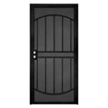 36 in. x 80 in. Arcada Black Surface Mount Outswing Steel Security Door with Expanded Metal Screen