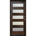 36 in. x 80 in. Contemporary Espresso Left Hand Inswing 5- Lite Mistlite Mahogany Wood Prehung Front Door - FSC 100%
