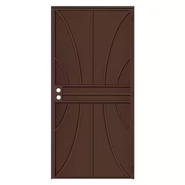 36 in. x 80 in. Meridian Copper Surface Mount Outswing Steel Security Door with Fine-grid Steel Mesh Screen