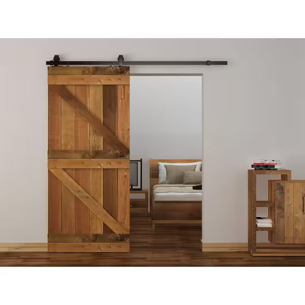 72 in. Dark Oil-Rubbed Top Mount Sliding Barn Door Track and Hardware Kit