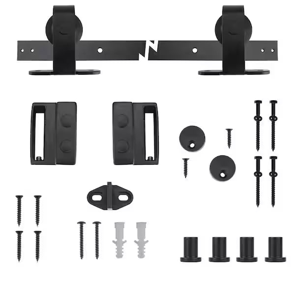 72 in. Dark Oil-Rubbed Top Mount Sliding Barn Door Track and Hardware Kit