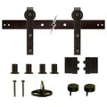 72 in. Dark Oil-Rubbed Bronze Strap Sliding Barn Door Track and Hardware Kit