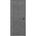 Vona 01 32 in. x 80 in. Left-Handed Solid Core Dark Urban Textured Wood Single Prehung Interior Door