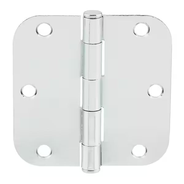 24-Pack 3-1/2 in. x 5/8 in. Radius Chrome Butt Door Hinge Value Pack
