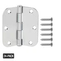 24-Pack 3-1/2 in. x 5/8 in. Radius Chrome Butt Door Hinge Value Pack
