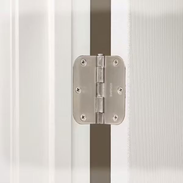 3-Pack 3-1/2 in. x 5/8 in. Radius Satin Nickel Squeak-Free Butt Door Hinge