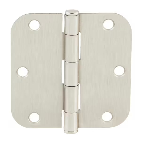 12-Pack 3-1/2 in. x 5/8 in. Radius Satin Nickel Squeak-Free Butt Door Hinge