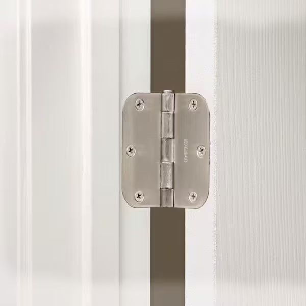 12-Pack 3-1/2 in. x 5/8 in. Radius Satin Nickel Squeak-Free Butt Door Hinge
