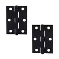 2-Pack 2-1/2 in. Matte Black Non-Removable Pin Narrow Surface Mount Door Hinge