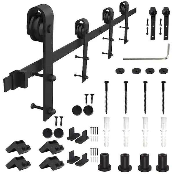 72 in. Stainless Steel Sliding Barn Door Track and Hardware Kit