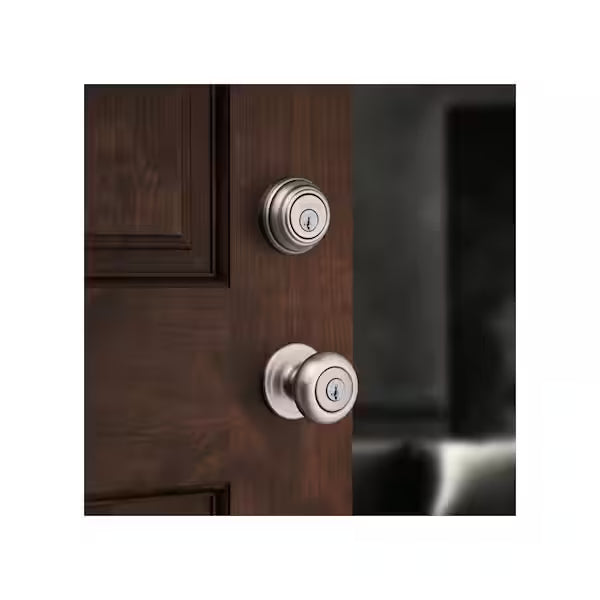 San Clemente Matte Black Single Cylinder Low Profile Door Handleset with Halifax Handle Featuring SmartKey Security