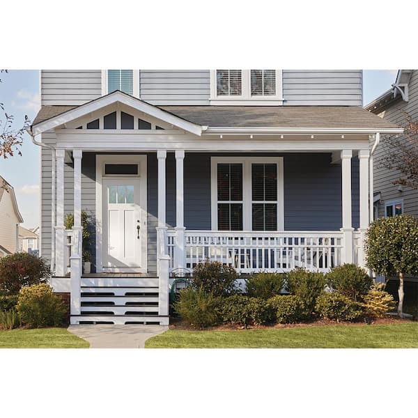 36 in. x 80 in. Left-Hand Craftsman Lite Modern White Painted Fiberglass Prehung Front Door with Brickmould