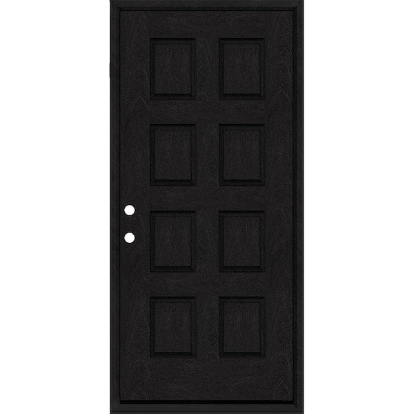 Regency 36 in. x 80 in. 8-Panel RHIS Onyx Stain Mahogany Fiberglass Prehung Front Door