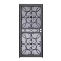 Madrid 36 in. x 80 in. Universal/Reversible Powder Coated Black Wrought Iron Steel Security Door