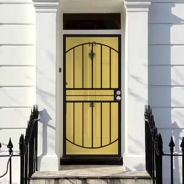 32 in. x 80 in. 555 Series Tuscany Black Steel Prehung Security Door