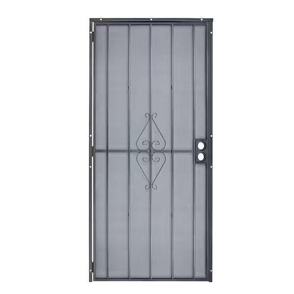 36 in. x 80 in. 808 Series Protector Black Surface Mount Steel Security Door with Expanded Steel Screen