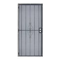 36 in. x 80 in. 808 Series Protector Black Surface Mount Steel Security Door with Expanded Steel Screen