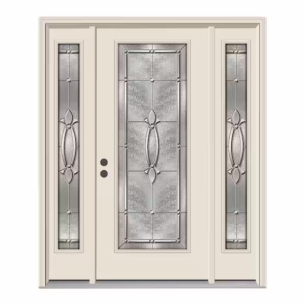 66 in. x 80 in. Full Lite Blakely Primed Steel Prehung Right-Hand Inswing Front Door with Sidelites