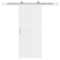 36 in. x 84 in. 6 Panel Melrose Primed Interior Sliding Barn Door Slab with Hardware Kit