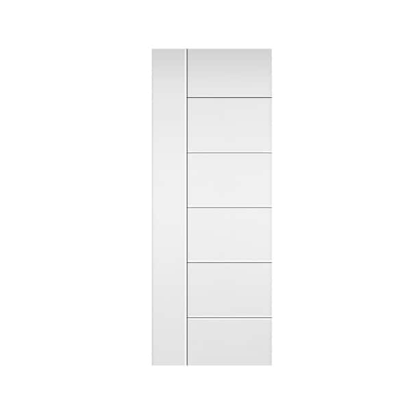 Metropolitan 30 in. x 80 in. Hollow Core White Primed Composite MDF Interior Door Slab for Pocket Door