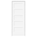 30 in. x 80 in. 5-Panel Shaker White Primed Right Hand Solid Core Wood Single Prehung Interior Door with Bronze Hinges